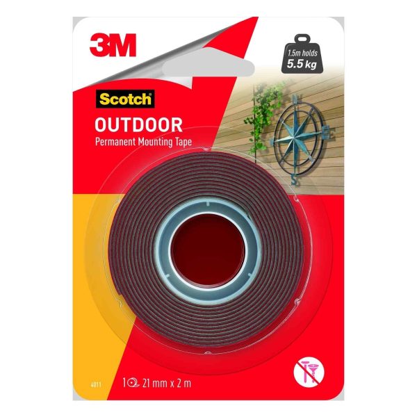 3M SCOTCH OUTDOOR MOUNTING TAPE 21MM x 2M